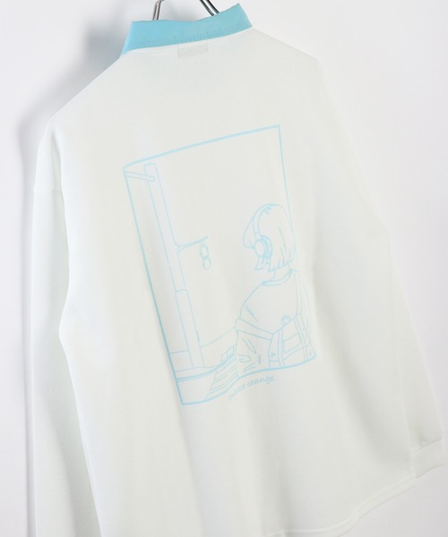 WESTSEA(ウエストシー)の「襟付き ハーフジップ 鹿の子ダンボール 長袖T(Tシャツ/カットソー・メンズ・ホワイト系その他/ブラック/オフホワイト・M/L)」の7枚目の写真