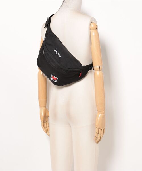 Keith Haring（キース・ヘリング）の「(LF)【Keith Haring】【heart】グログラン ウエストバッグ（ボディバッグ/ウエストポーチ・レディース・ブラック/オフホワイト・ONE SIZE）」の6枚目の写真