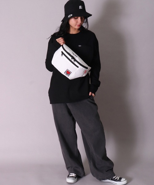 Keith Haring（キース・ヘリング）の「(LF)【Keith Haring】【heart】グログラン ウエストバッグ（ボディバッグ/ウエストポーチ・レディース・ブラック/オフホワイト・ONE SIZE）」の7枚目の写真