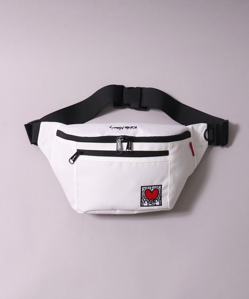 Keith Haring（キース・ヘリング）の「(LF)【Keith Haring】【heart】グログラン ウエストバッグ（ボディバッグ/ウエストポーチ・レディース・ブラック/オフホワイト・ONE SIZE）」の11枚目の写真