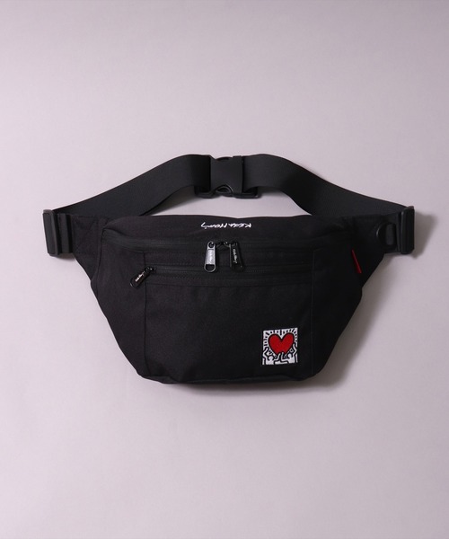 Keith Haring（キース・ヘリング）の「(LF)【Keith Haring】【heart】グログラン ウエストバッグ（ボディバッグ/ウエストポーチ・レディース・ブラック/オフホワイト・ONE SIZE）」の13枚目の写真