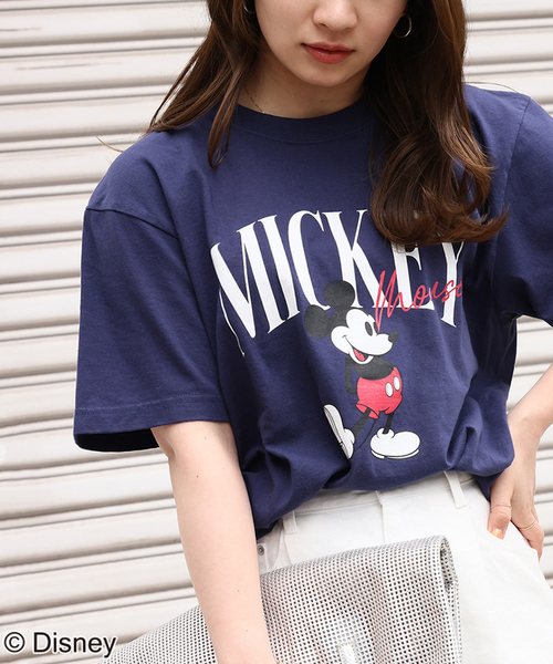 GOOD ROCK SPEED(グッドロックスピード)の「【GOOD ROCK SPEED / グッドロックスピード】<MICKEY MOUSE>TEE:Tシャツ(Tシャツ/カットソー・レディース・ホワイト/ネイビー・FREE)」の1枚目の写真