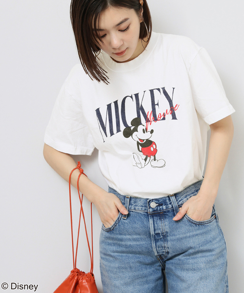 GOOD ROCK SPEED(グッドロックスピード)の「【GOOD ROCK SPEED / グッドロックスピード】<MICKEY MOUSE>TEE:Tシャツ(Tシャツ/カットソー・レディース・ホワイト/ネイビー・FREE)」の6枚目の写真