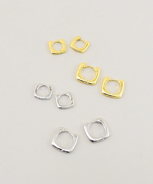 styiro(スタイロ)の「ニッケルフリー スクエアフープピアス(ピアス(両耳用)・レディース・シルバー/ゴールド・10/14)」の6枚目の写真
