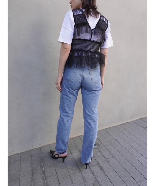 ENCIRCLE（エンサークル）の「【ENCIRCLE/エンサークル】Go to jeans/ゴートゥージーンズ（デニム）（デニムパンツ・レディース・ワンウォッシュ/ブラック・3/2/1）」の6枚目の写真