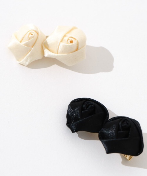 flower（フラワー）の「ロージークリップ（バレッタ/ヘアクリップ・レディース・ブラック/アイボリー・FREE）」の3枚目の写真