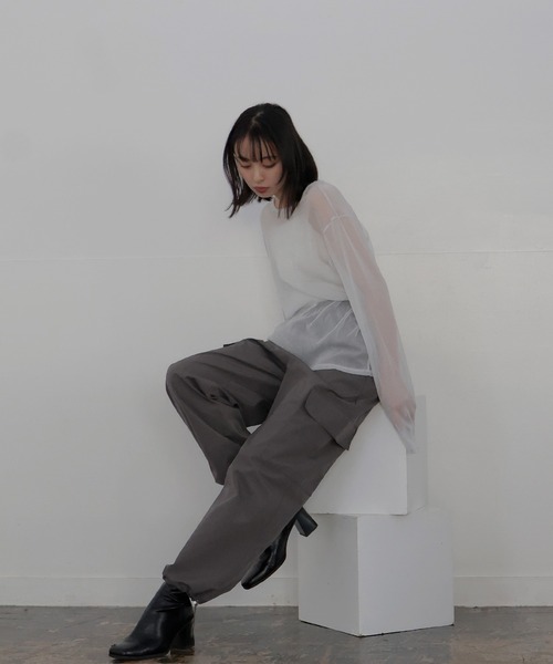 LIAN（リアン）の「ベネシャンカーゴパンツ（カーゴパンツ・レディース・チャコールグレー/ブラック/ピンク/アイボリー・FREE）」の12枚目の写真