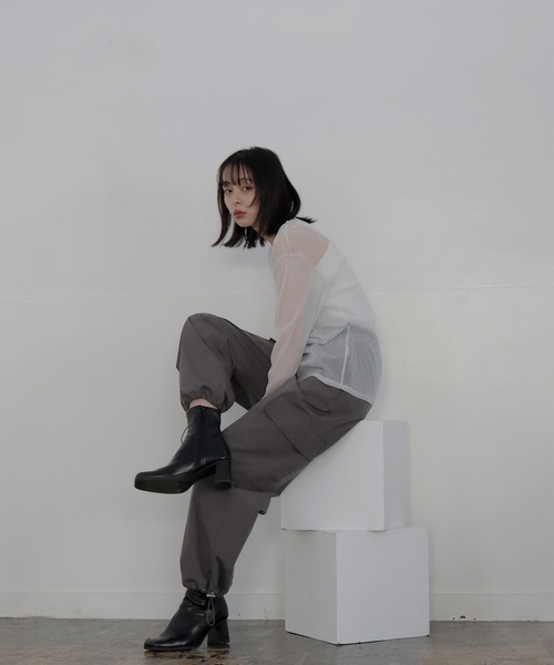 LIAN（リアン）の「ベネシャンカーゴパンツ（カーゴパンツ・レディース・チャコールグレー/ブラック/ピンク/アイボリー・FREE）」の14枚目の写真