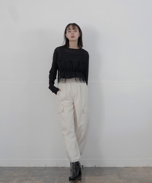 LIAN（リアン）の「ベネシャンカーゴパンツ（カーゴパンツ・レディース・チャコールグレー/ブラック/ピンク/アイボリー・FREE）」の19枚目の写真