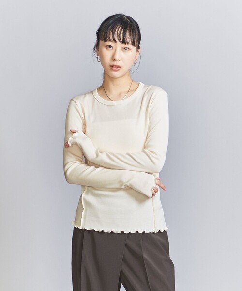 【新品】beauty&youth メローステッチ クルーネック カットソー BEAUTY&YOUTH UNITED ARROWS（ビューティーアンドユース