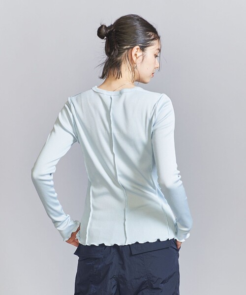 BEAUTY&YOUTH UNITED ARROWS（ビューティーアンドユースユナイテッドアローズ）の「メローステッチ クルーネック カットソー（Tシャツ/カットソー・レディース・オフホワイト/ライトブルー/ブラック・FREE）」の14枚目の写真