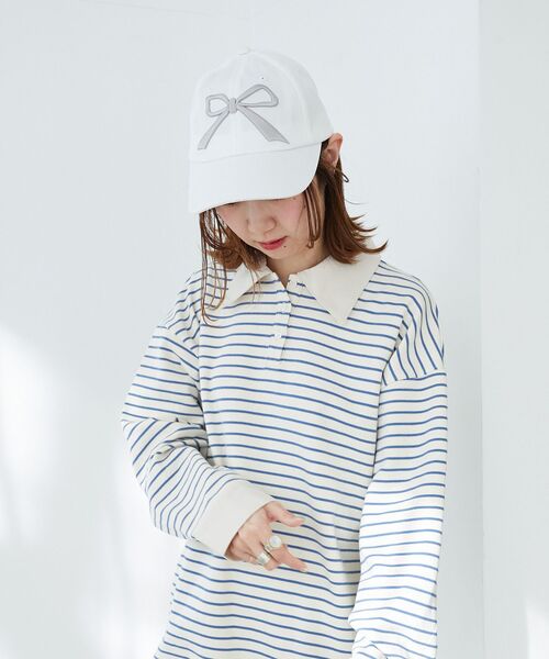 MAJESTIC LEGON(マジェスティックレゴン)の「リボンモチーフCAP(キャップ・レディース・オフホワイト/ピンク/ネイビー・FREE)」の20枚目の写真