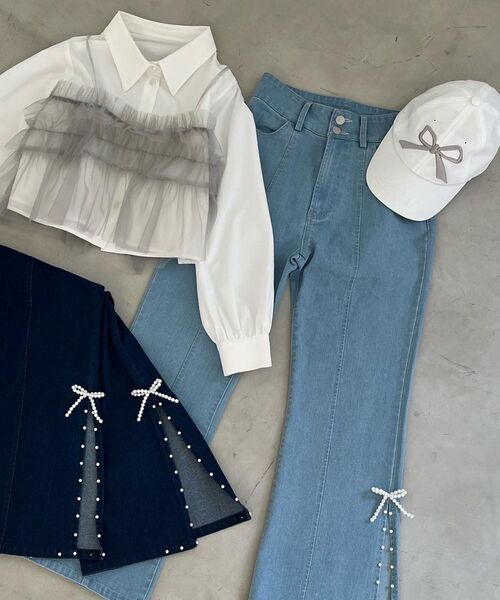 MAJESTIC LEGON(マジェスティックレゴン)の「リボンモチーフCAP(キャップ・レディース・オフホワイト/ピンク/ネイビー・FREE)」の15枚目の写真