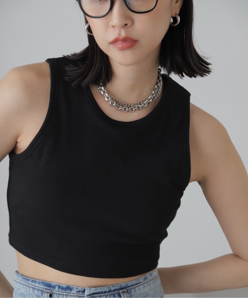 FREE'S MART(フリーズマート)の「カップ付きアメスリショート丈タンクトップ(カップ取り外し可)(タンクトップ・レディース・ピンク/ブラック/オフホワイト・FREE)」の14枚目の写真