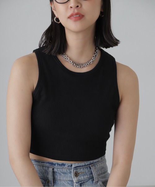 FREE'S MART(フリーズマート)の「カップ付きアメスリショート丈タンクトップ(カップ取り外し可)(タンクトップ・レディース・ピンク/ブラック/オフホワイト・FREE)」の16枚目の写真