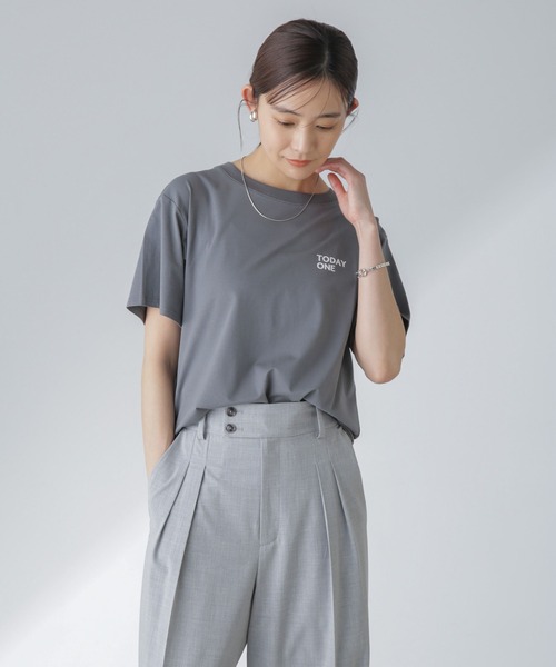 Odub（オーダブ）の「Odub/別注 プリントTシャツ（Tシャツ/カットソー・レディース・ホワイト/ブラウン/チャコール・FREE）」の4枚目の写真