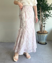 SMサイズ展開/水彩花マーメイドスカート【WEB限定商品】