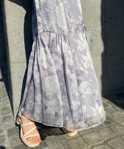 one after another NICE CLAUP(ワンアフターアナザーナイスクラップ)の「SMサイズ展開/水彩花マーメイドスカート【WEB限定商品】(スカート・レディース・ベージュ系その他/グレー系その他/ピンク系その他・SMALL/MEDIUM)」の9枚目の写真