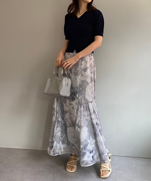 one after another NICE CLAUP(ワンアフターアナザーナイスクラップ)の「SMサイズ展開/水彩花マーメイドスカート【WEB限定商品】(スカート・レディース・ベージュ系その他/グレー系その他/ピンク系その他・SMALL/MEDIUM)」の19枚目の写真