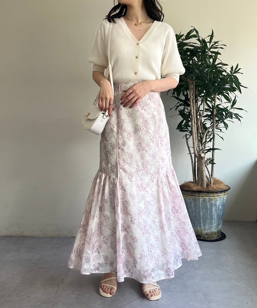 セール】SMサイズ展開/水彩花マーメイドスカート【WEB限定商品