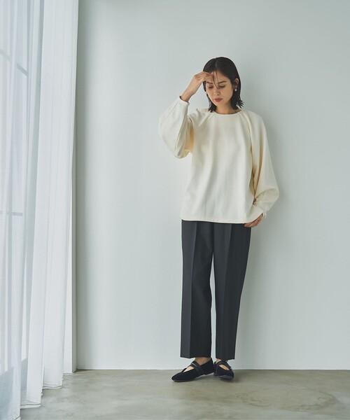 RONEL(ロネル)の「マイシルエットワイドパンツ(スラックス・レディース・ネイビー/グレー/オフホワイト/ブラック・XL/L/M/S)」の14枚目の写真