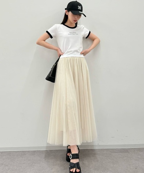 JILL by JILL STUART(ジルバイジルスチュアート)の「◇ウエストロゴチュールスカート(スカート・レディース・ホワイト/ピンク/グレー系その他・FREE)」の4枚目の写真