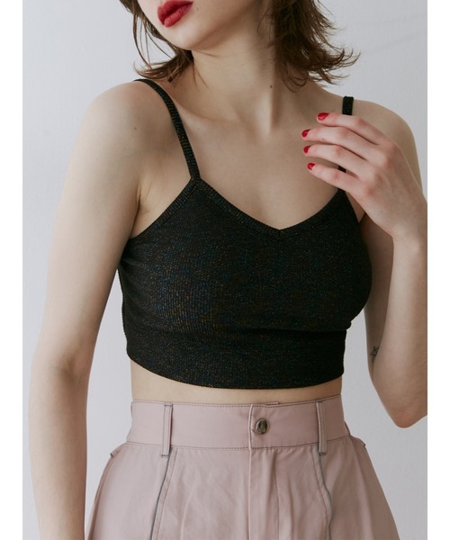 jouetie(ジュエティ)の「バックオープンラメブラレット(キャミソール・レディース・ブラック/シルバー/ピンク/ブルー/グリーン・MEDIUM)」の2枚目の写真