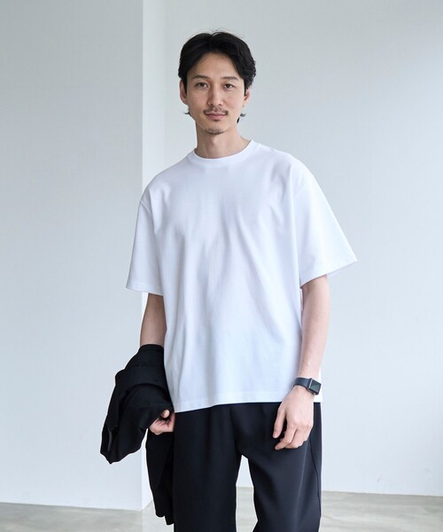 coen(コーエン)の「【RONEL】PLATINGワイドクルーネックTシャツ(Tシャツ/カットソー・メンズ・ブラック/ホワイト/ライトグレー/ネイビー・S/M/L/XL)」の7枚目の写真
