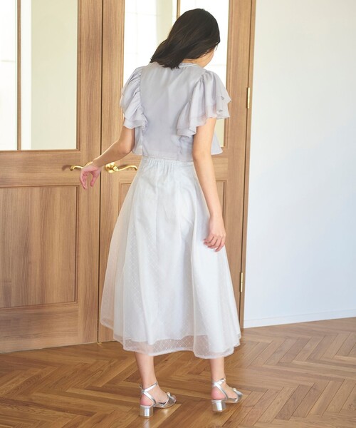 【エルフィンフォルク】ベスト・フリル付きシャツ 2点セット 胸 フリル 付き ドッキング Tシャツ (80~130cm)(80cm パープル