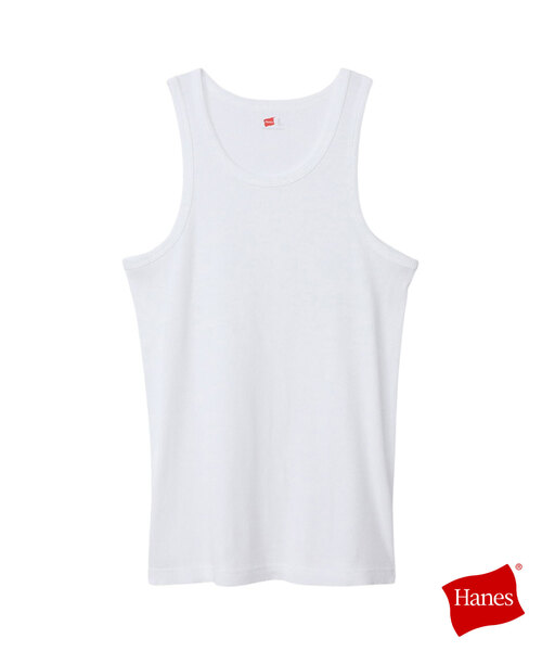 HANES(ヘインズ)の「【HANES / ヘインズ】リブタンクトップ(タンクトップ・メンズ・ホワイト/ブラック・MEDIUM/LARGE)」の2枚目の写真