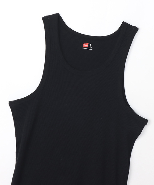 HANES(ヘインズ)の「【HANES / ヘインズ】リブタンクトップ(タンクトップ・メンズ・ホワイト/ブラック・MEDIUM/LARGE)」の3枚目の写真