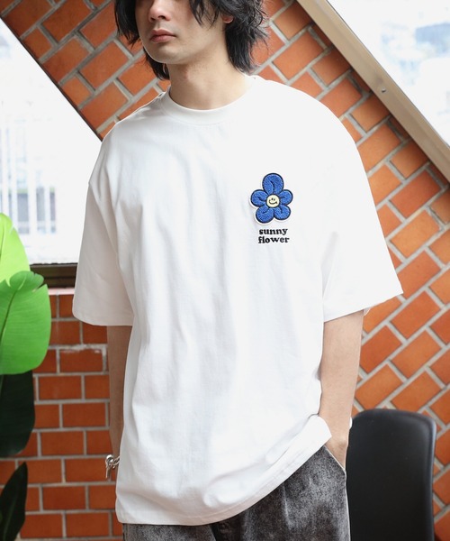 8(eight)(エイト)の「フラワーサガラ刺繍Tシャツ(Tシャツ/カットソー・メンズ・ミント/ブラック/オフホワイト・MEDIUM/LARGE)」の5枚目の写真