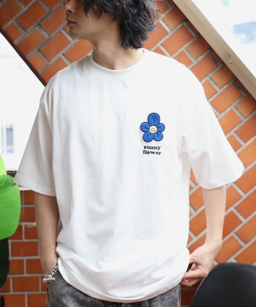 8(eight)(エイト)の「フラワーサガラ刺繍Tシャツ(Tシャツ/カットソー・メンズ・ミント/ブラック/オフホワイト・MEDIUM/LARGE)」の6枚目の写真