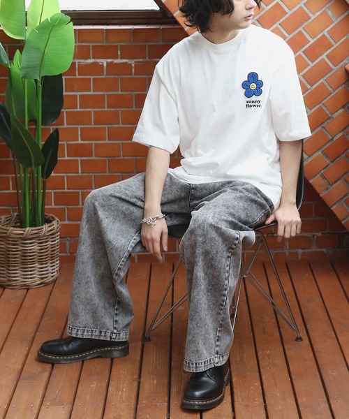 8(eight)(エイト)の「フラワーサガラ刺繍Tシャツ(Tシャツ/カットソー・メンズ・ミント/ブラック/オフホワイト・MEDIUM/LARGE)」の7枚目の写真