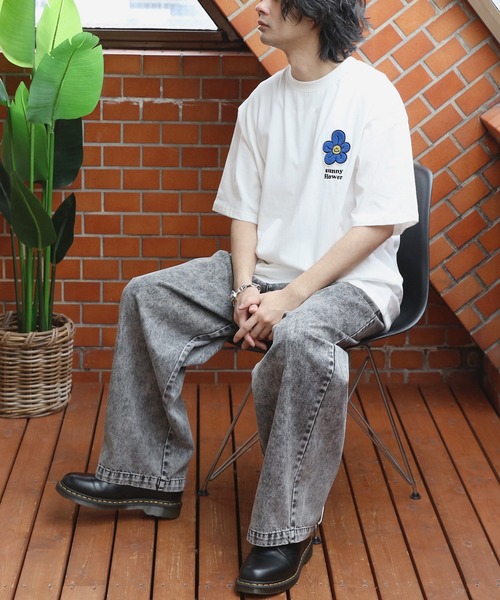 8(eight)(エイト)の「フラワーサガラ刺繍Tシャツ(Tシャツ/カットソー・メンズ・ミント/ブラック/オフホワイト・MEDIUM/LARGE)」の9枚目の写真