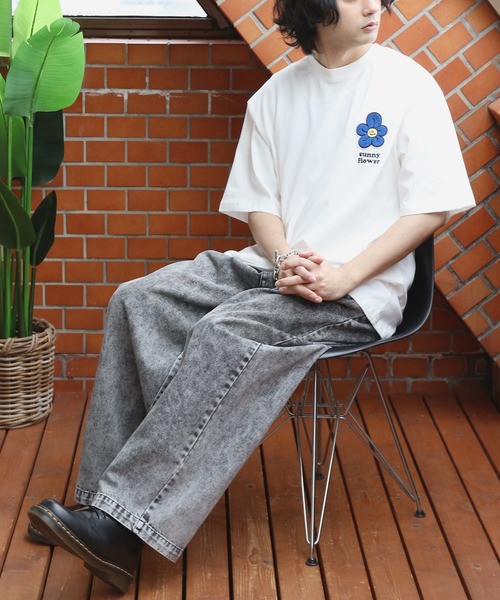 8(eight)(エイト)の「フラワーサガラ刺繍Tシャツ(Tシャツ/カットソー・メンズ・ミント/ブラック/オフホワイト・MEDIUM/LARGE)」の10枚目の写真