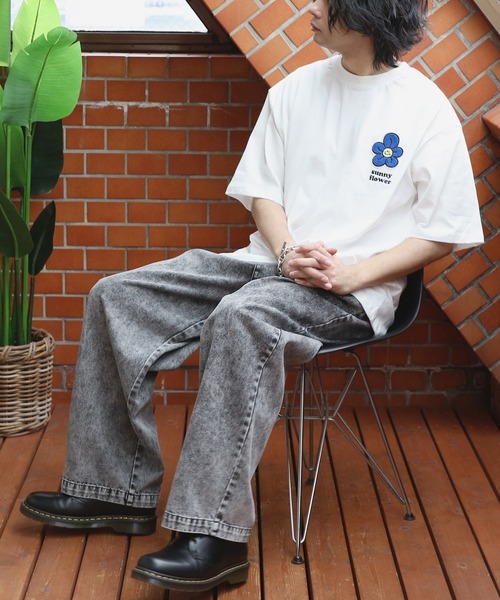 8(eight)(エイト)の「フラワーサガラ刺繍Tシャツ(Tシャツ/カットソー・メンズ・ミント/ブラック/オフホワイト・MEDIUM/LARGE)」の12枚目の写真