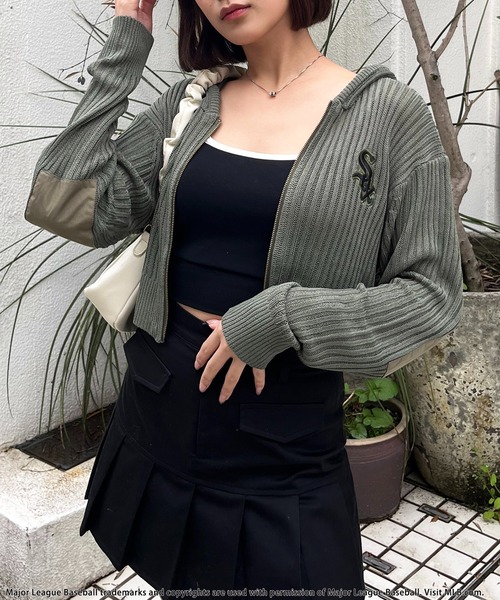 BACK TO THE FIELD（バック トゥー ザ フィールド）の「【MLB】エルボーパッチスプリングニットロゴパーカー（パーカー・レディース・カーキ/ベージュ/ブラック・FREE）」の10枚目の写真