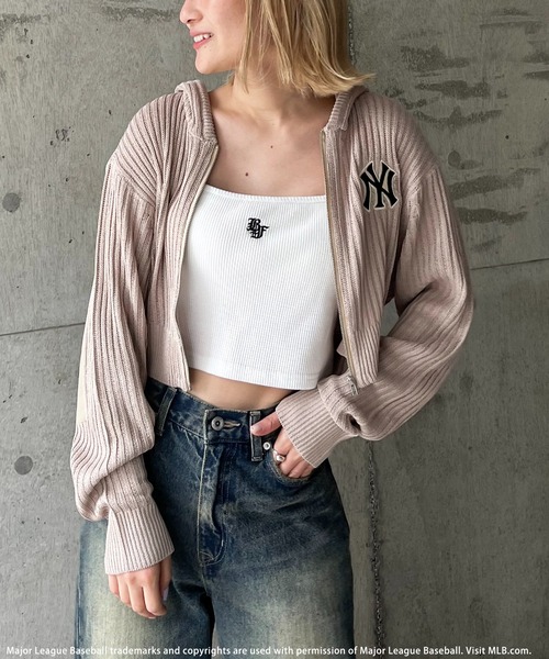 BACK TO THE FIELD（バック トゥー ザ フィールド）の「【MLB】エルボーパッチスプリングニットロゴパーカー（パーカー・レディース・カーキ/ベージュ/ブラック・FREE）」の8枚目の写真