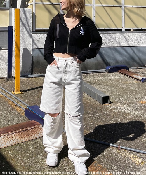 BACK TO THE FIELD（バック トゥー ザ フィールド）の「【MLB】エルボーパッチスプリングニットロゴパーカー（パーカー・レディース・カーキ/ベージュ/ブラック・FREE）」の14枚目の写真