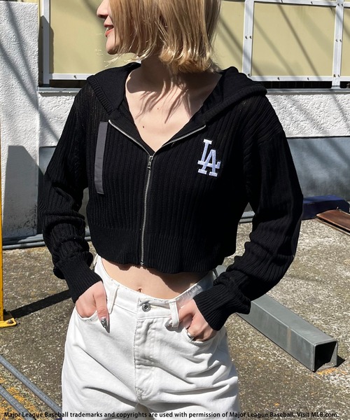 BACK TO THE FIELD（バック トゥー ザ フィールド）の「【MLB】エルボーパッチスプリングニットロゴパーカー（パーカー・レディース・カーキ/ベージュ/ブラック・FREE）」の15枚目の写真