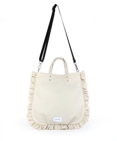 COLDE (コルデ)の「【COLDE】フリルデザイン2WAYトートバッグ ショルダーバッグ 3241-505-1(ショルダーバッグ・レディース・オリーブ/アイボリー/ブラック・FREE)」の11枚目の写真