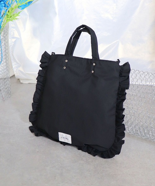 COLDE (コルデ)の「【COLDE】フリルデザイン2WAYトートバッグ ショルダーバッグ 3241-505-1(ショルダーバッグ・レディース・オリーブ/アイボリー/ブラック・FREE)」の14枚目の写真
