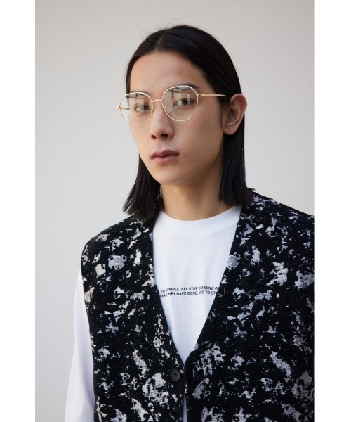 AZUL by moussy（アズールバイマウジー）の「メタルポリゴンシェイプアイウェア（メガネ・メンズ・ゴールド/シルバー・FREE）」の9枚目の写真