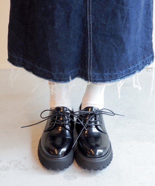 byあしながおじさん（バイアシナガオジサン）の「晴雨兼用│レースアップシューズ　8710575（レインシューズ・レディース・ピンクベージュ/クリアブラック・LL/S/M/L）」の7枚目の写真