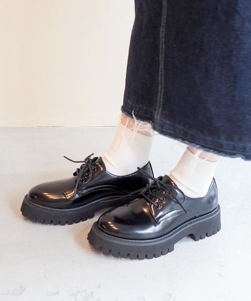 byあしながおじさん（バイアシナガオジサン）の「晴雨兼用│レースアップシューズ　8710575（レインシューズ・レディース・ピンクベージュ/クリアブラック・LL/S/M/L）」の16枚目の写真