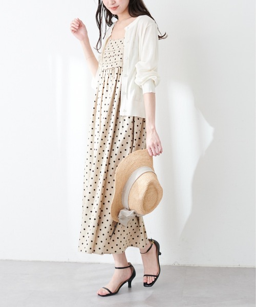 natural couture(ナチュラルクチュール)の「ラメシアークルーネックカーディガン(カーディガン/ボレロ・レディース・ブルー/オフホワイト/ブラック/ライトグレー/ラベンダー・FREE)」の9枚目の写真