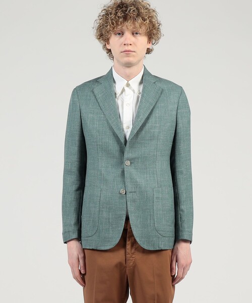 BARBA(バルバ)の「BARBA EASY J1ウールシルクリネン シングルブレステッド2Bジャケット(テーラードジャケット・メンズ・グリーン/ネイビー/オレンジ・50/48/46)」の5枚目の写真