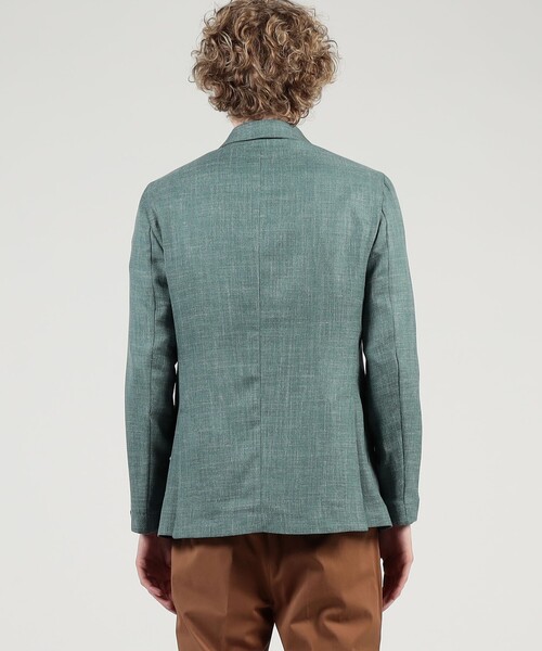 BARBA(バルバ)の「BARBA EASY J1ウールシルクリネン シングルブレステッド2Bジャケット(テーラードジャケット・メンズ・グリーン/ネイビー/オレンジ・50/48/46)」の7枚目の写真