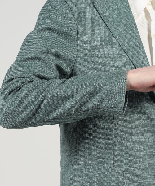 BARBA(バルバ)の「BARBA EASY J1ウールシルクリネン シングルブレステッド2Bジャケット(テーラードジャケット・メンズ・グリーン/ネイビー/オレンジ・50/48/46)」の10枚目の写真